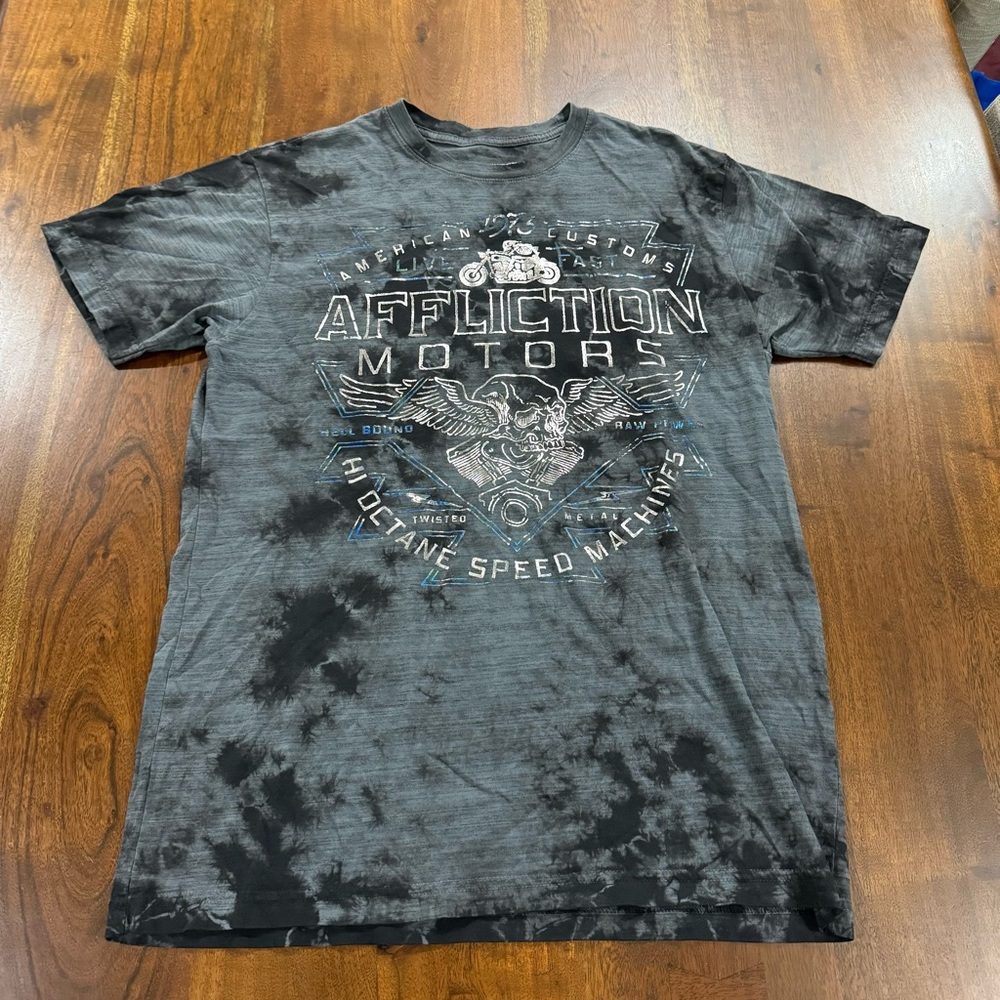 Affliction Motors Mens AC Alchemist Foil Graphic T Shirt Size Medium